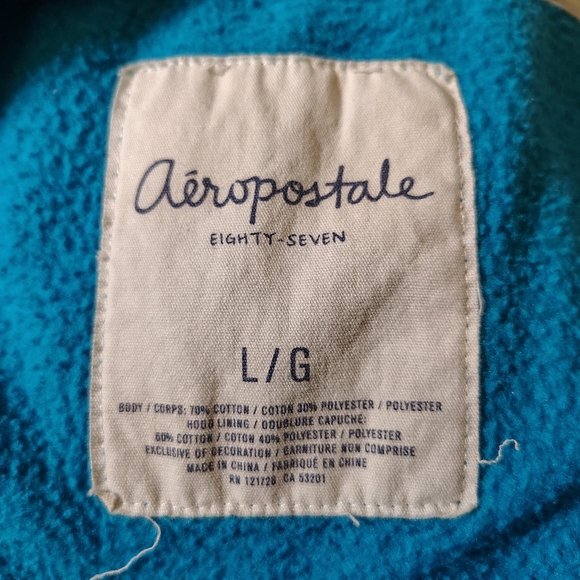 Y2K Skater Zip Up Aeropostale Juniors Girl Hoodie Sz LG/T307 - Picture 3 of 6